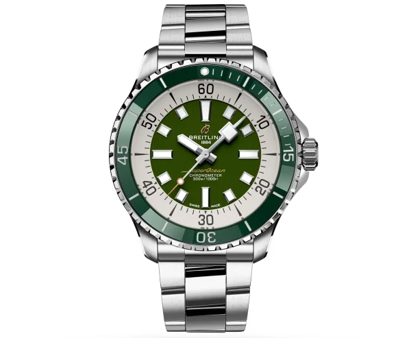 BREITLING Superocean Automatic Chronometer Green Dial Watch A17376A31L1A1