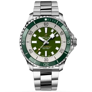 BREITLING Superocean Automatic Chronometer Green Dial Watch A17376A31L1A1