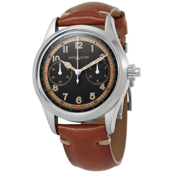 MONTBLANC 1858 Monopusher Chronograph Automatic Black Dial Watch 125581