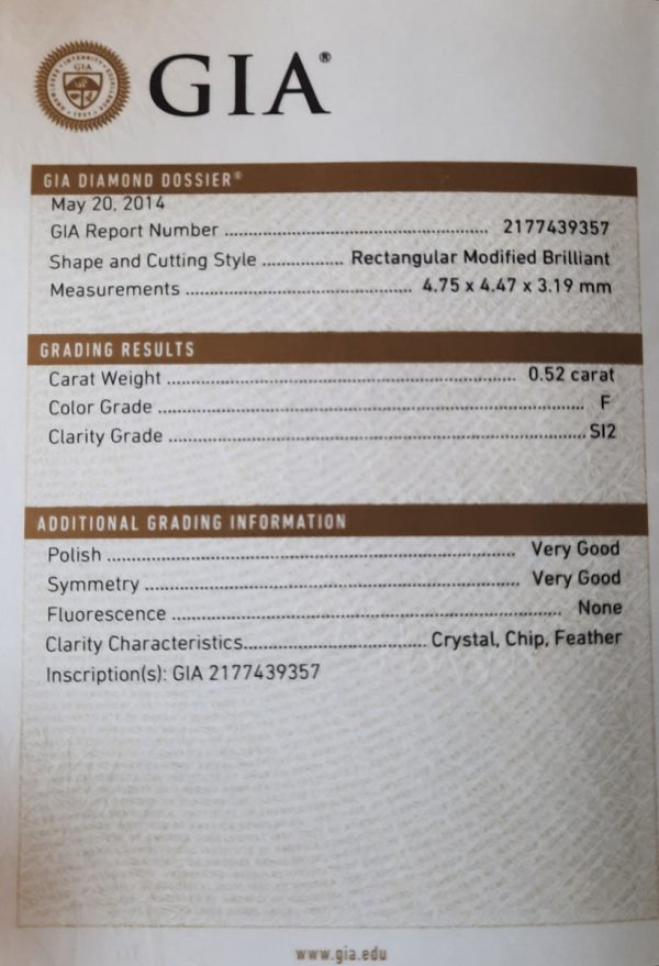 Rectangular Modified Brilliant Cut Diamond | R 13000 - Check Prices Buy Online