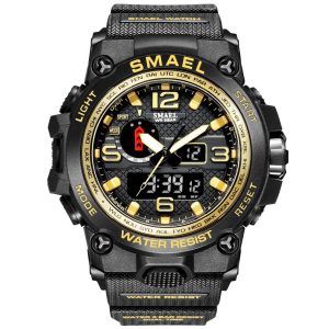 Smael 1545D Gold Multifunctional Watch