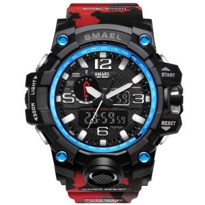 Smael 1545 Camouflage Red Multifunctional Watch