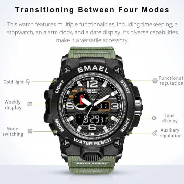 Smael 1545D Black Multifunctional Watch | Check Price & Availability | Quick Quote | Buy Online