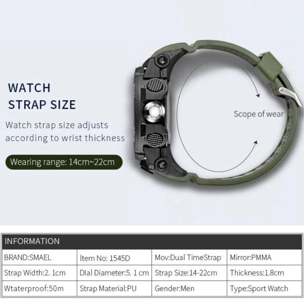 Smael 1545D Black Multifunctional Watch | Check Price & Availability | Quick Quote | Buy Online