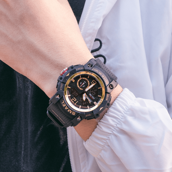 Smael 8007 Black & Gold Chronograph Watch | Check Price & Availability | Quick Quote | Buy Online