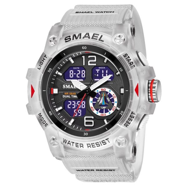 Smael 8007 Transparent White Chronograph Watch