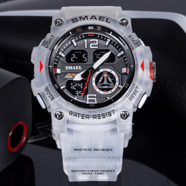 Smael 8007 Transparent White Chronograph Watch | Check Price & Availability | Quick Quote | Buy Online