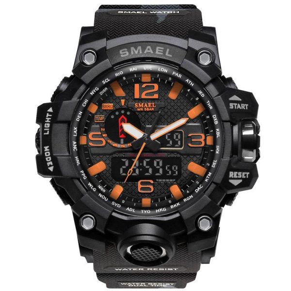 Smael 1545 Camouflage Orange Multifunctional Watch